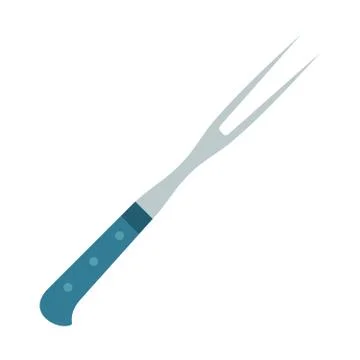 Meat fork vector flat isolated on white Stock Illustration
