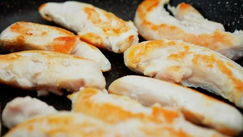 Meat is fried Stock Photos