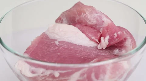 Meat of glass platter Video stock 60785115