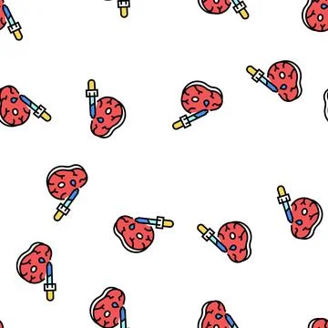 Meat gmo genetic vector seamless pattern Illustrazione stock