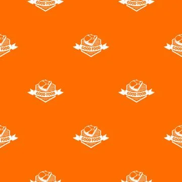 Meat good food pattern vector orange Stock Illustration