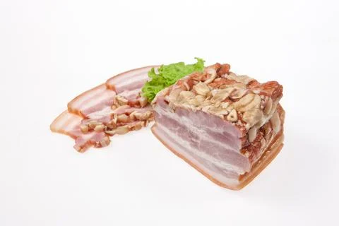 Meat With Greenery Stock Photos