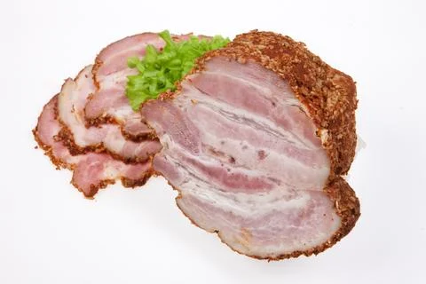 Meat With Greenery Stock Photos