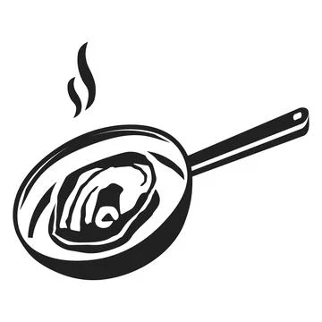 Meat on griddle icon, simple style Stock Illustration
