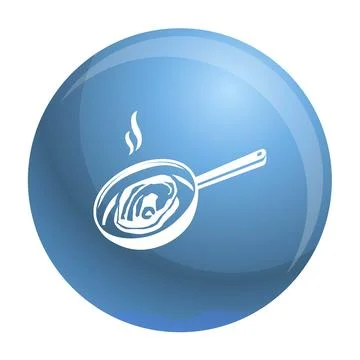 Meat on griddle icon, simple style Illustrazione stock