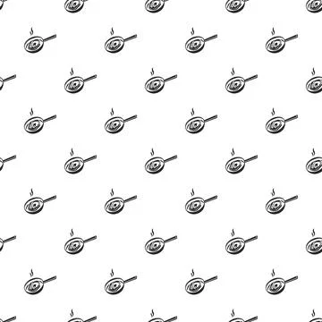 Meat on griddle pattern seamless Illustrazione stock