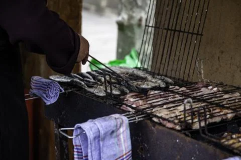 Meat on the gril Stock Photos