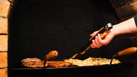 Meat for the Grill. Appetizing, delicious Barbecue and Grill . Video stock 335478012