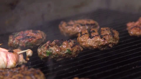 Meat on the grill Stock Footage 66693799