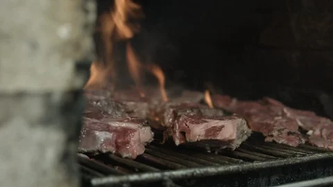 Meat on the grill Stock Footage 90649200