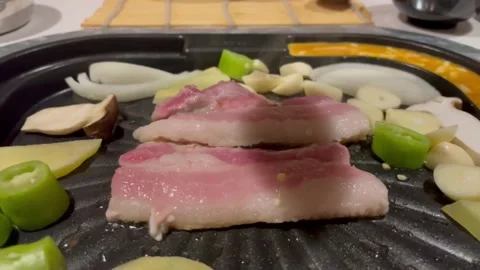 Meat grill in pan. Stock Footage 201245586