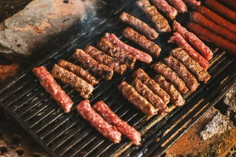 Meat on the grill Foto stock