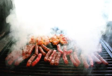 Meat on the grill Stock Photos