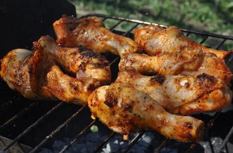 Meat on the grill 스톡 사진