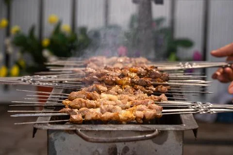 Meat on the grill Stock Photos