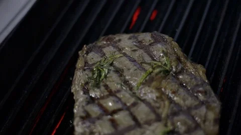 Meat is grilled Stock Footage