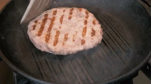 Meat is grilled Video stock 196129609