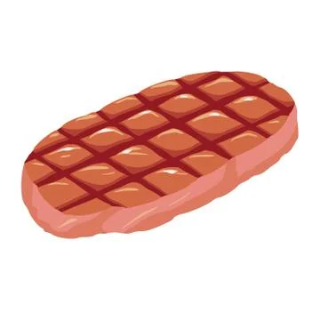 Meat grilled steak vector isolated on white. Fresh meat icon Stock Illustration