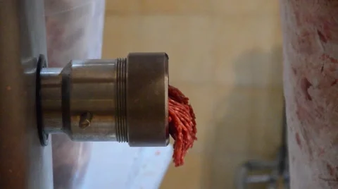 Meat grinder and minced meat Stock Footage 42897135