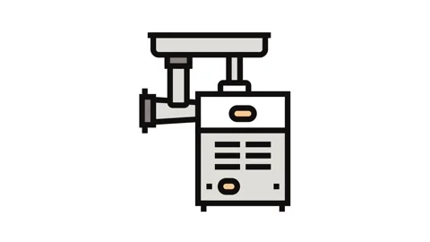 Meat grinder chopper color icon animation Stock Footage 326101113