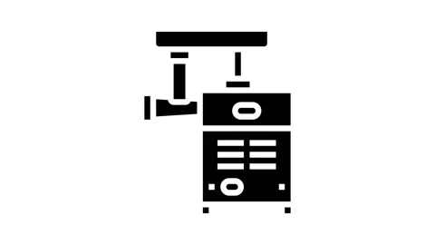 Meat grinder chopper glyph icon animation Stock Footage 326158980