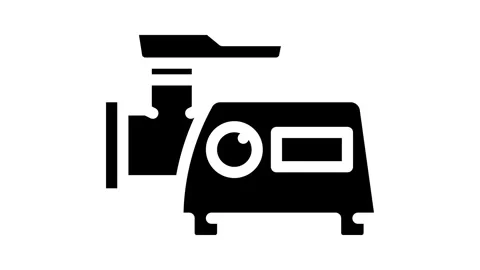 Meat grinder chopper glyph icon animation Stock Footage 326746715