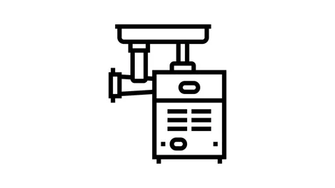 Meat grinder chopper line icon animation Stock Footage 326137501