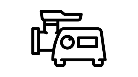 Meat grinder chopper line icon animation Stock Footage 326766370