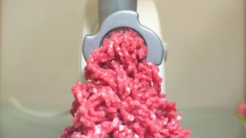Meat Grinder Grinds The Meat. 4K Stock Footage 70753198