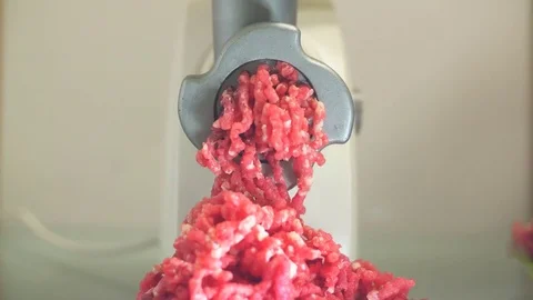 Meat Grinder Grinds Minced. 4K Stock Footage 70753246
