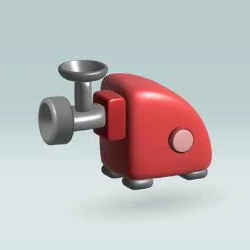 Meat grinder isolated vector 3d icon. red Meat grinder 3d illustration. Stock Illustration