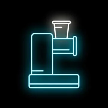 Meat grinder kitchen appliance glowing neon icon Stock Illustration