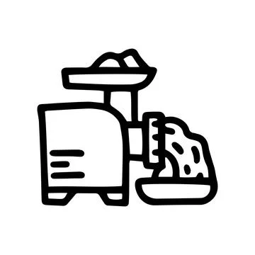 Meat grinder line vector doodle simple icon Stock Illustration