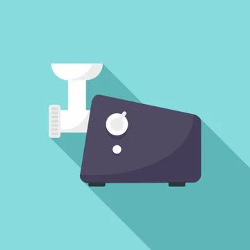 Meat grinder machine icon, flat style Stock Illustration