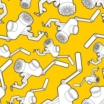 Meat grinder pattern seamless. mincing machine background . hasher texture. V Illustrazione stock
