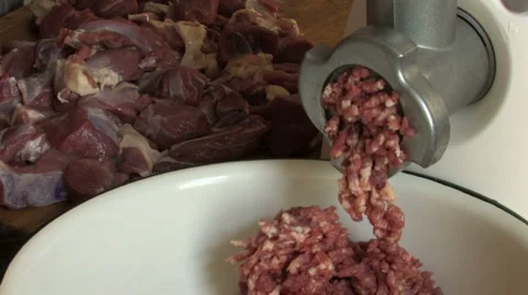 Meat grinder in Process Stock Footage 960514