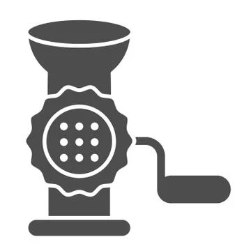 Meat grinder solid icon. Hand grinder vector illustration isolated on white 스톡 일러스트