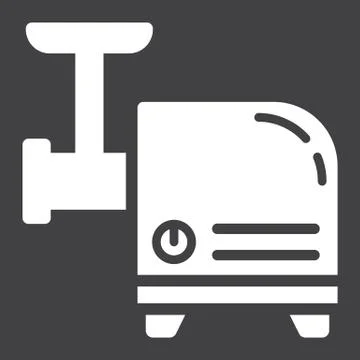 Meat Grinder solid icon, household and appliance Illustrazione stock