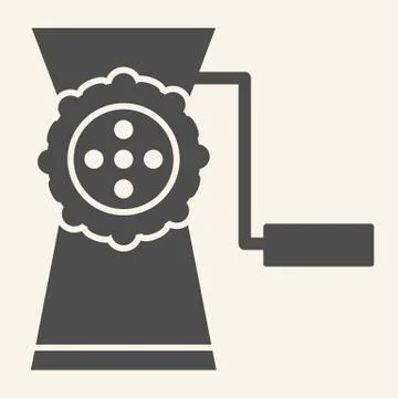 Meat grinder solid icon. Manual mincer symbol, glyph style pictogram on beige Illustrazione stock