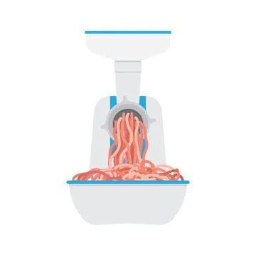 Meat grinder on white background in flat style Stock Illustration