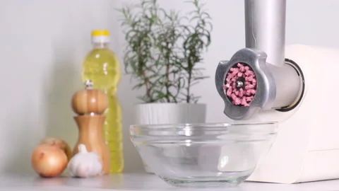 Meat grinder working. Stock Footage 158885732