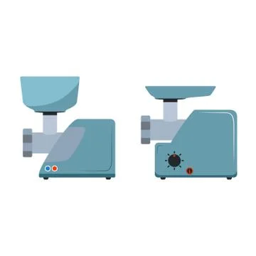 Meat grinders set on a white background Stock Illustration