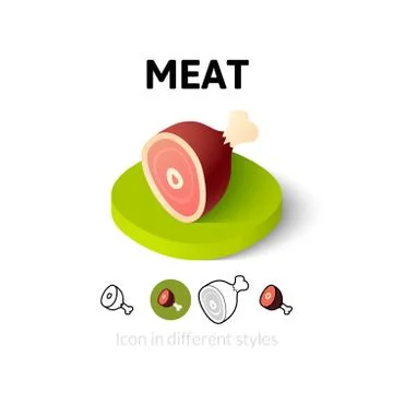 Meat icon in different style Stock Illustration