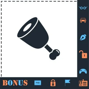 Meat icon flat Illustrazione stock