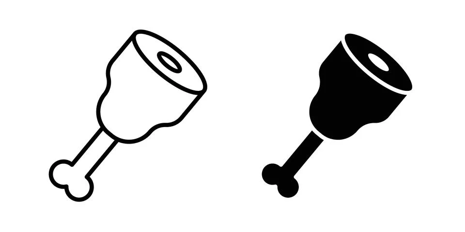 Meat icon silhouette vector set. thin line pack Stock Illustration