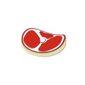 Meat icon. Steak sign. Vector cartoon hand drawn illustration. Stock Illustration