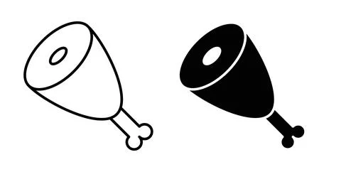 Meat icon. Style is flat and line symbol Stock-Illustration