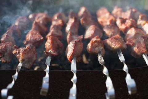 Meat kebab Stock Photos