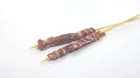 Meat kebabs ready for the grill Stock Footage 102649377