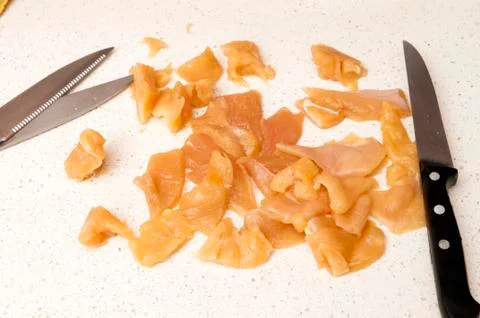 Meat with kitchen tools Stock Photos